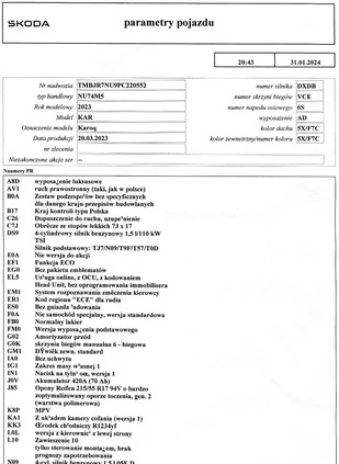 Skoda Karoq cena 130500 przebieg: 6450, rok produkcji 2023 z Łódź małe 79